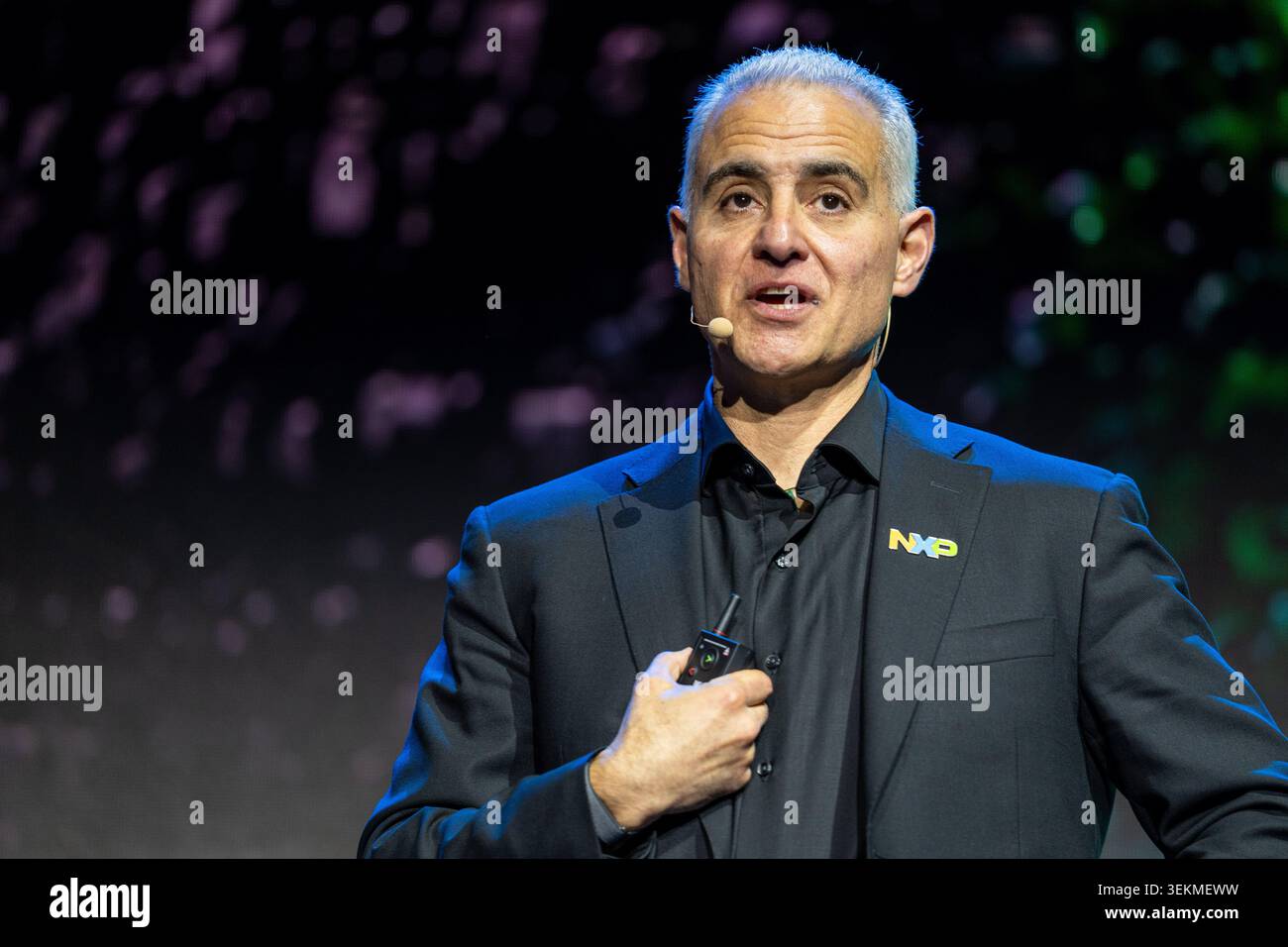 Rafael Sotomayor, CEO of NXP Semiconductors speaking at a keynote at ...