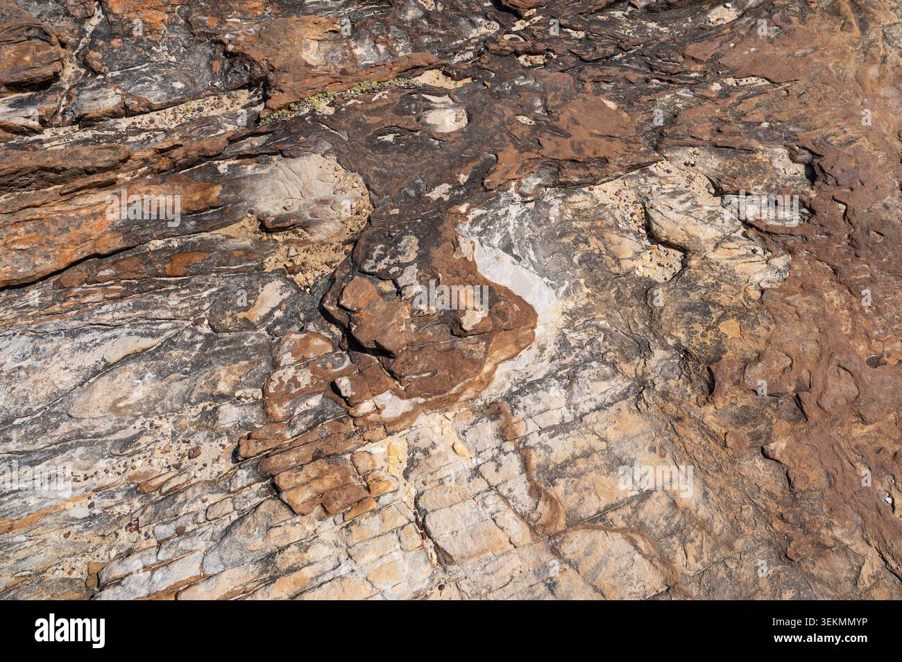 Brown Natural Sedimentary Rock Formation Background Stock Photo