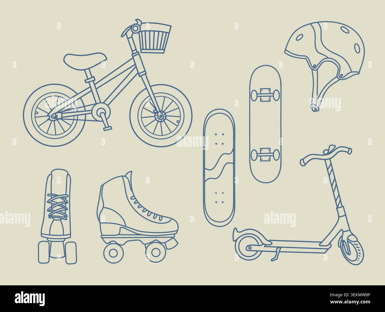 City transport line icons set. Stock Vector