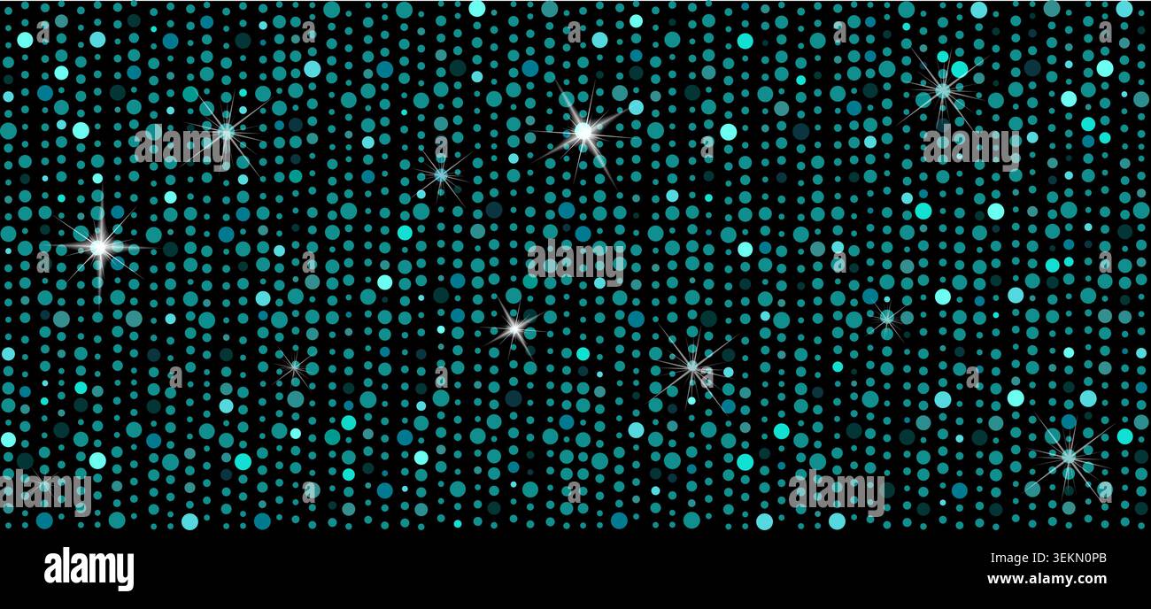 shining blue dots background. hand drawing. Not AI. Vector illustration Stock Vector