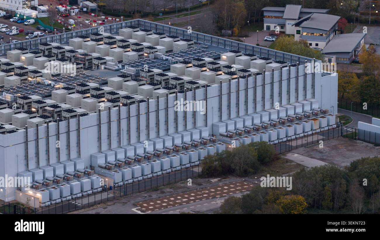 Large data center building processing cloud storage information Stock Photo