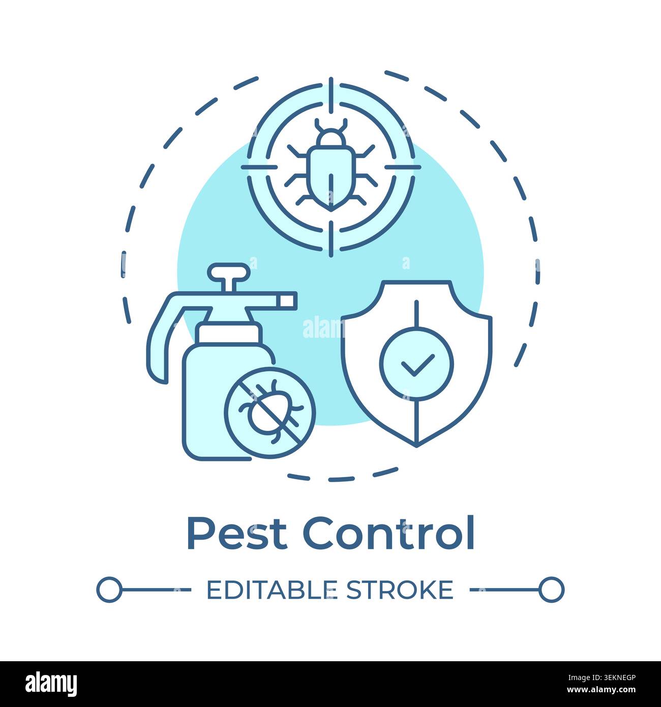 Pest control soft blue concept icon Stock Vector