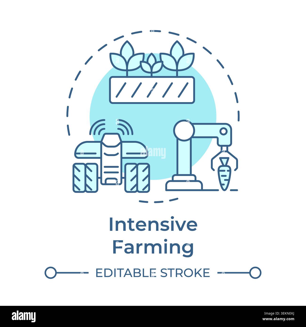 Intensive soft blue concept icon Stock Vector