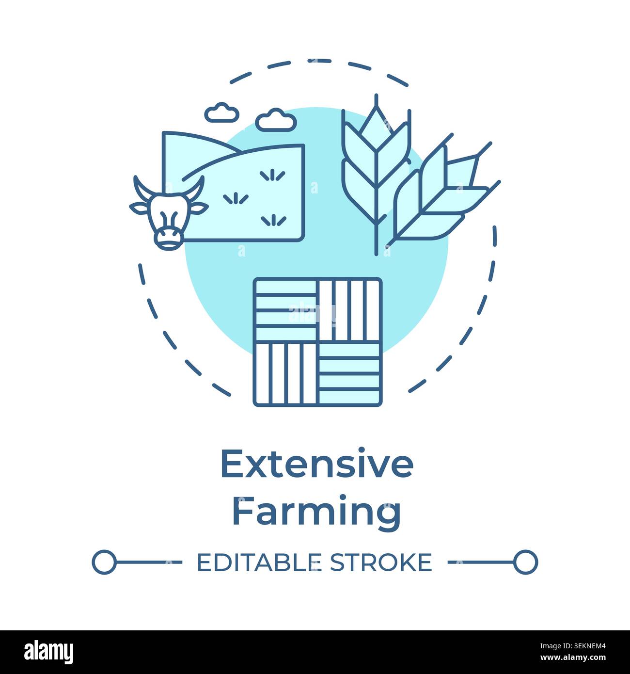 Extensive soft blue concept icon Stock Vector