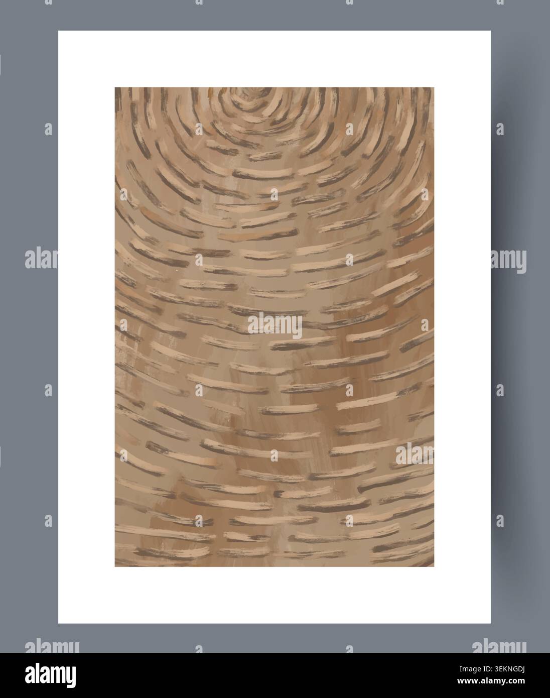 Abstract beige textured pattern with layered curved brush strokes Stock Vector