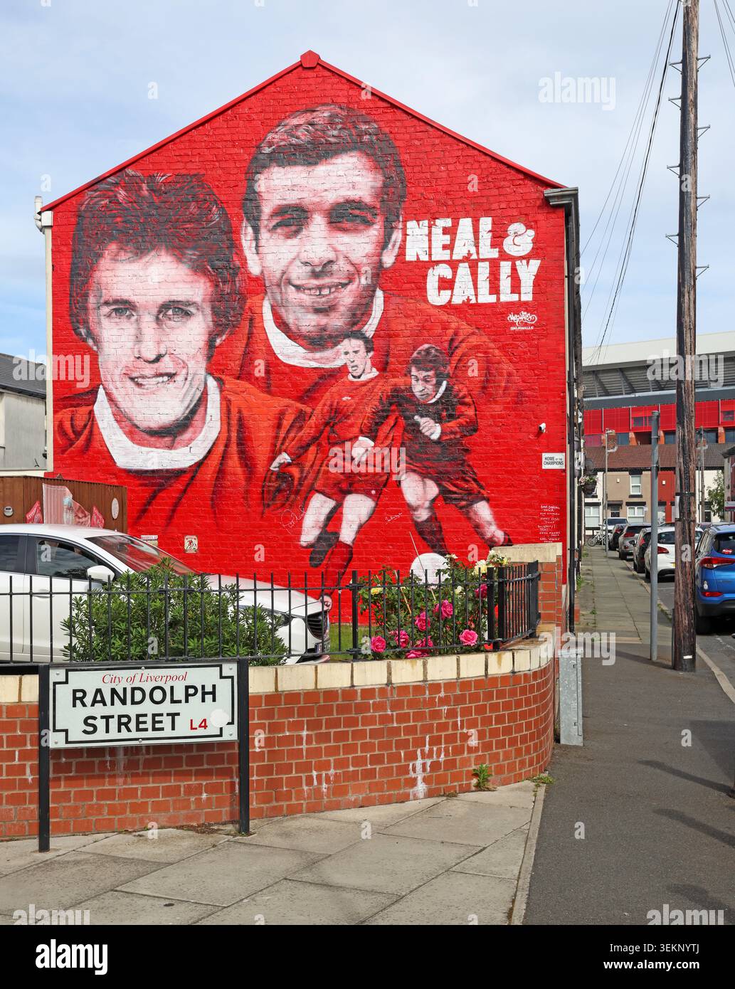 Phil Neal and Ian Callaghan Neal and Cally mural on Randolph Street in Liverpool, England, UK. Stock Photo