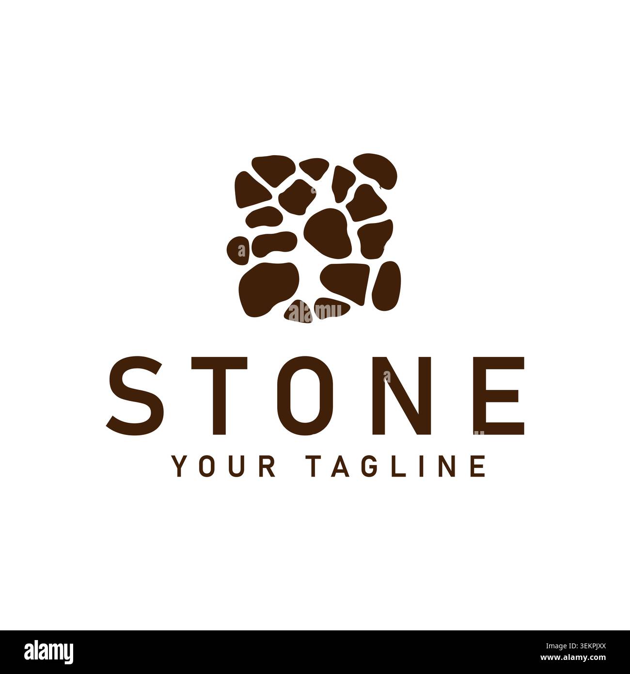 Organic Stone Pattern Construction Logo Vector Design Stock Vector