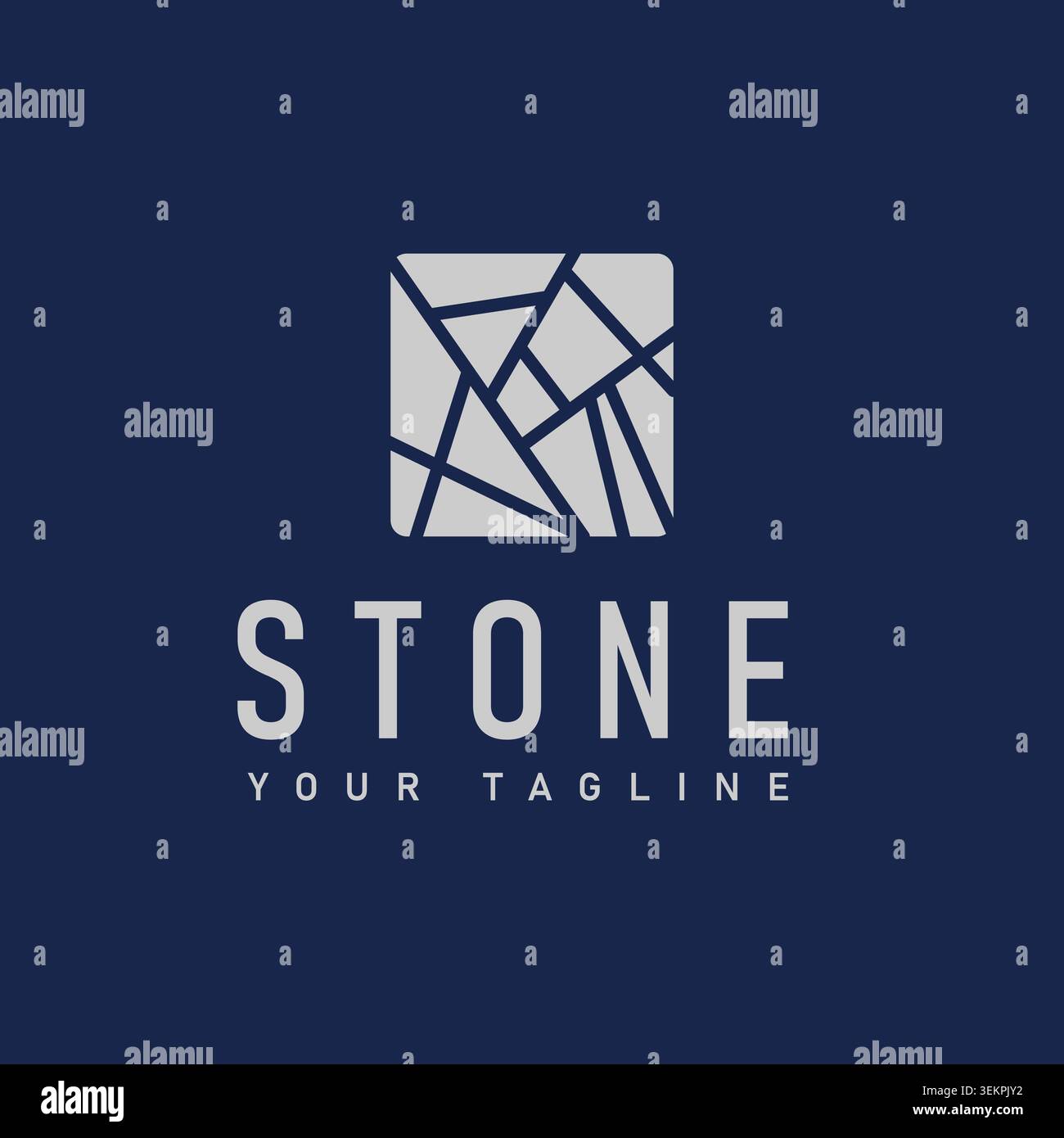 Geometric Stone Mosaic Construction Logo Vector Stock Vector
