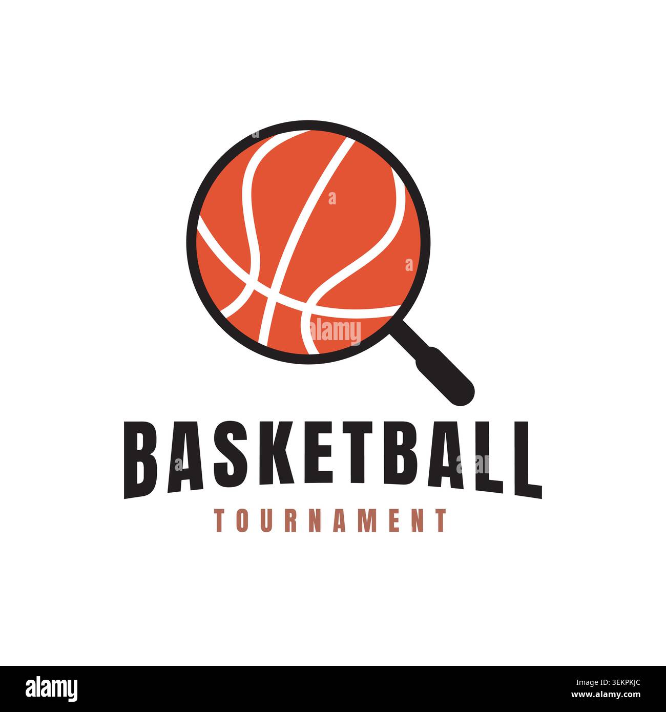 Basketball Analysis and Scouting Search Logo Stock Vector