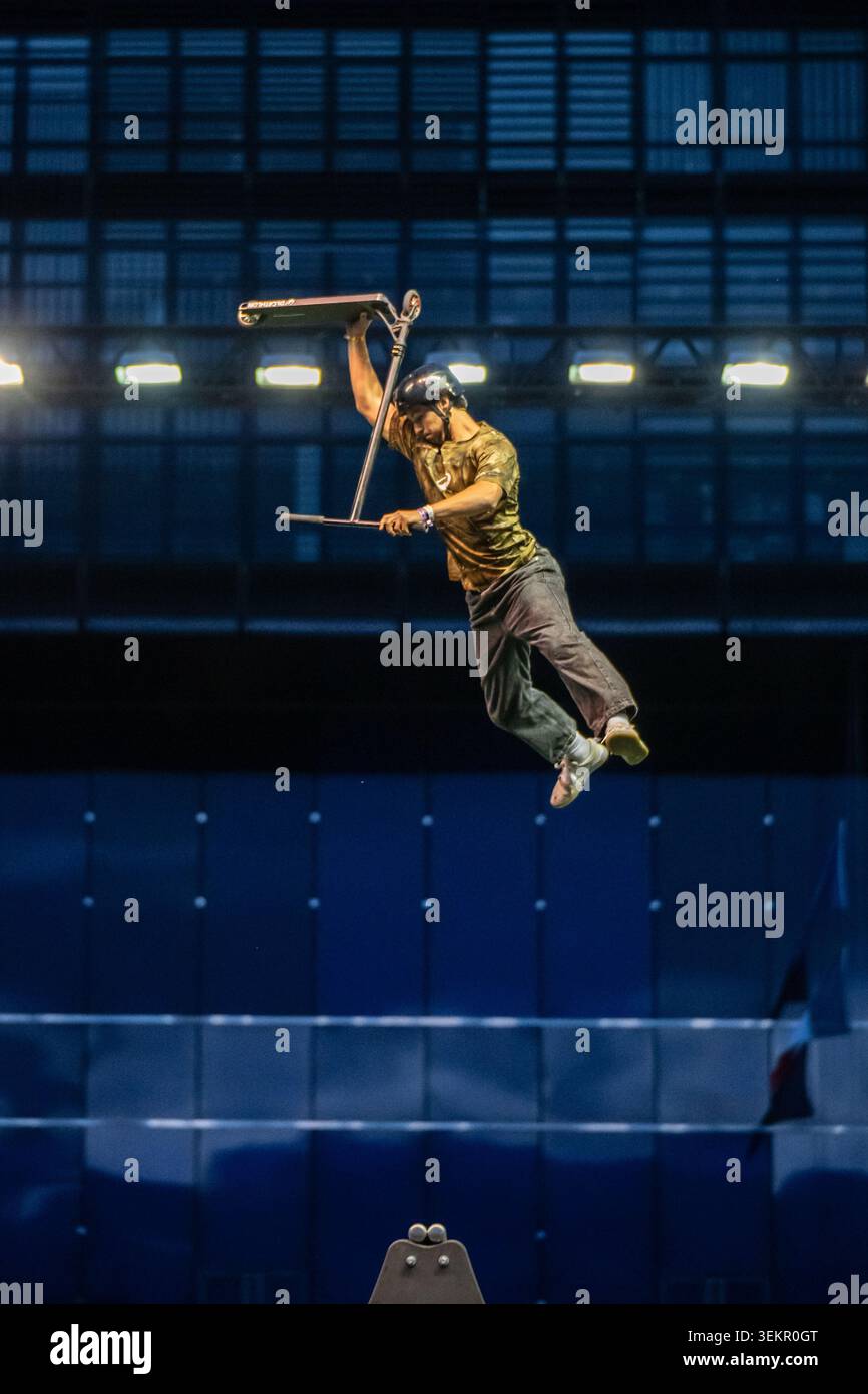 Scootering Ramp Montpellier, France – 14 May 2026: Scootering Spine Ramp Pro Men at ...