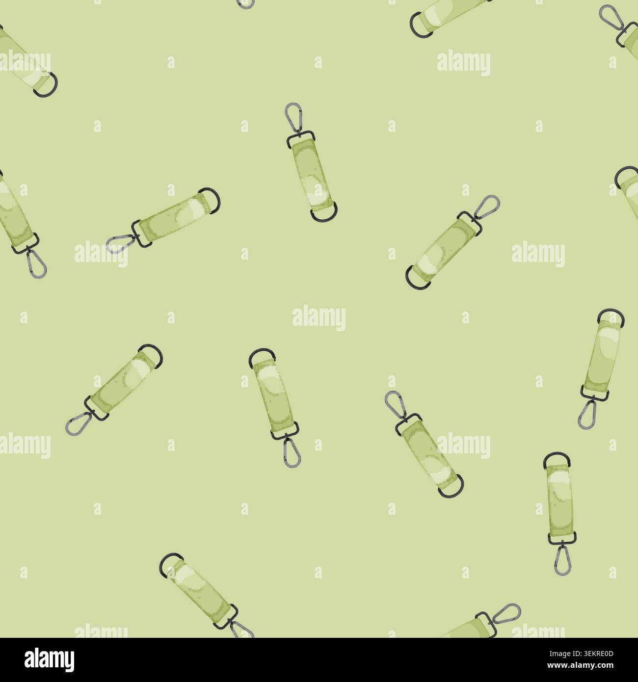 seamless pattern keyring keychain key cartoon vector Stock Vector