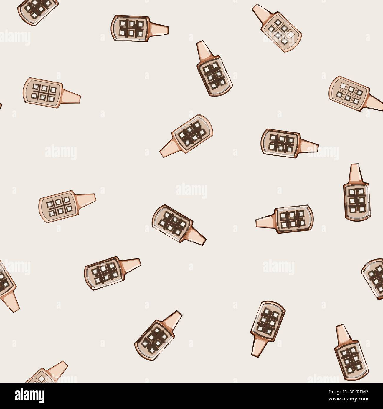 seamless pattern footrest medical bed control cartoon vector Stock Vector