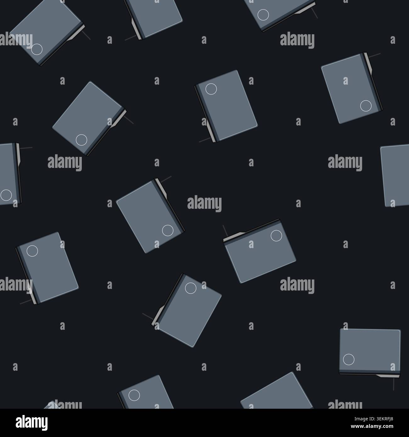 seamless pattern desk charging mouse pad wireless cartoon vector Stock Vector