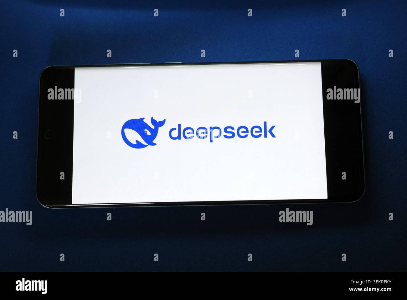 DeepSeek logo displayed on a smartphone screen Stock Photo