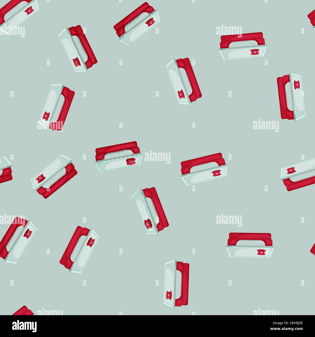 seamless pattern healthy lunch box color icon vector Stock Vector