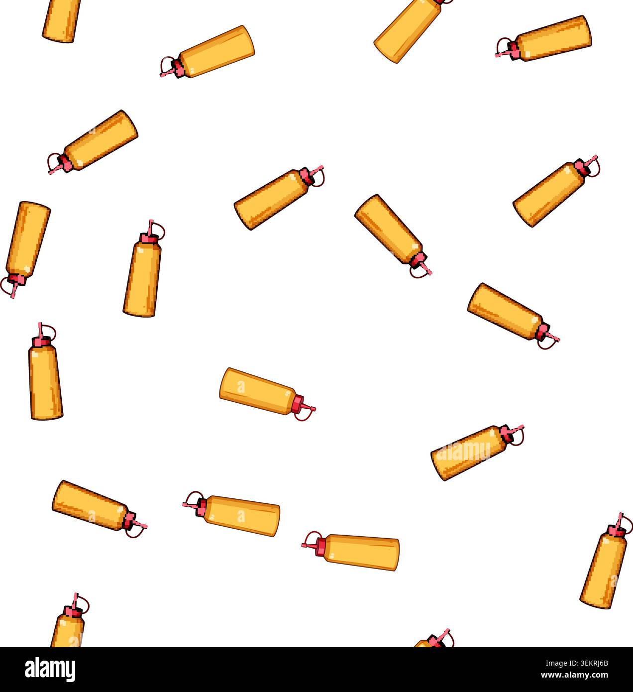 pattern Mustard squeeze bottle condiment food ingredient Stock Vector