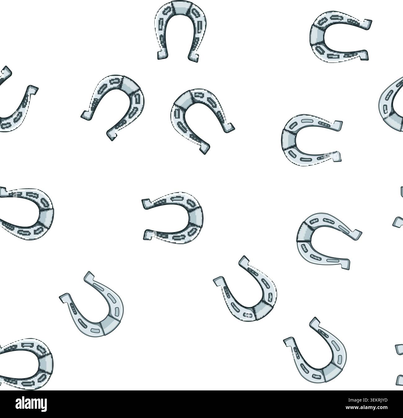 pattern logo horseshoe cartoon vector Stock Vector