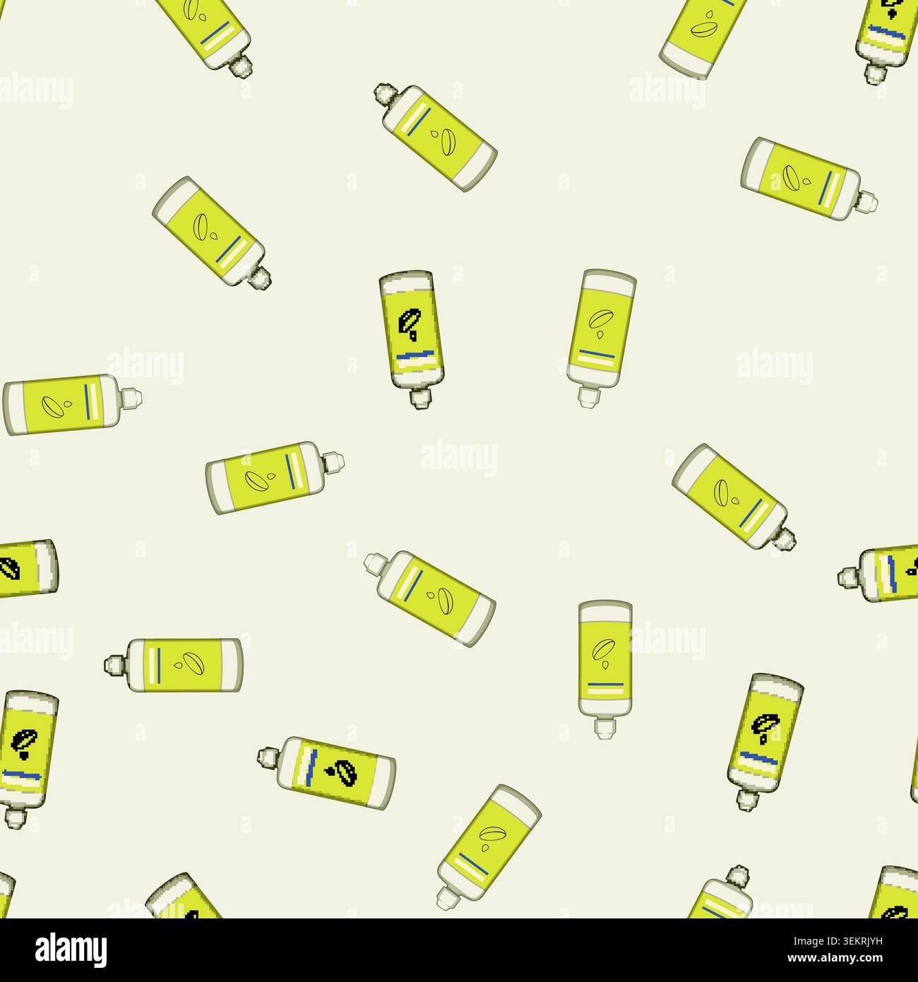 seamless pattern container contact lens solution cartoon vector Stock Vector
