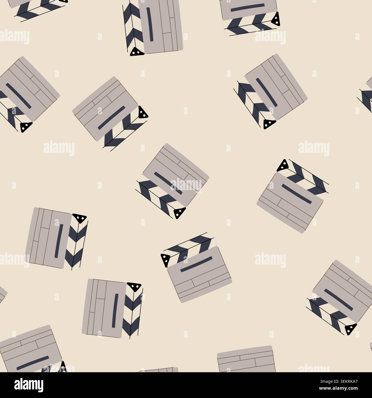 seamless pattern board clapperboard cartoon vector Stock Vector