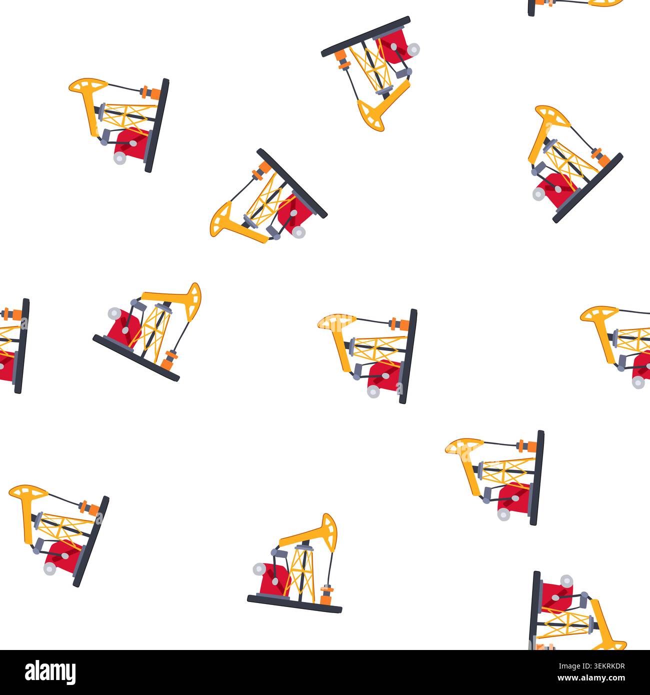 pattern exploration oil rig cartoon vector Stock Vector