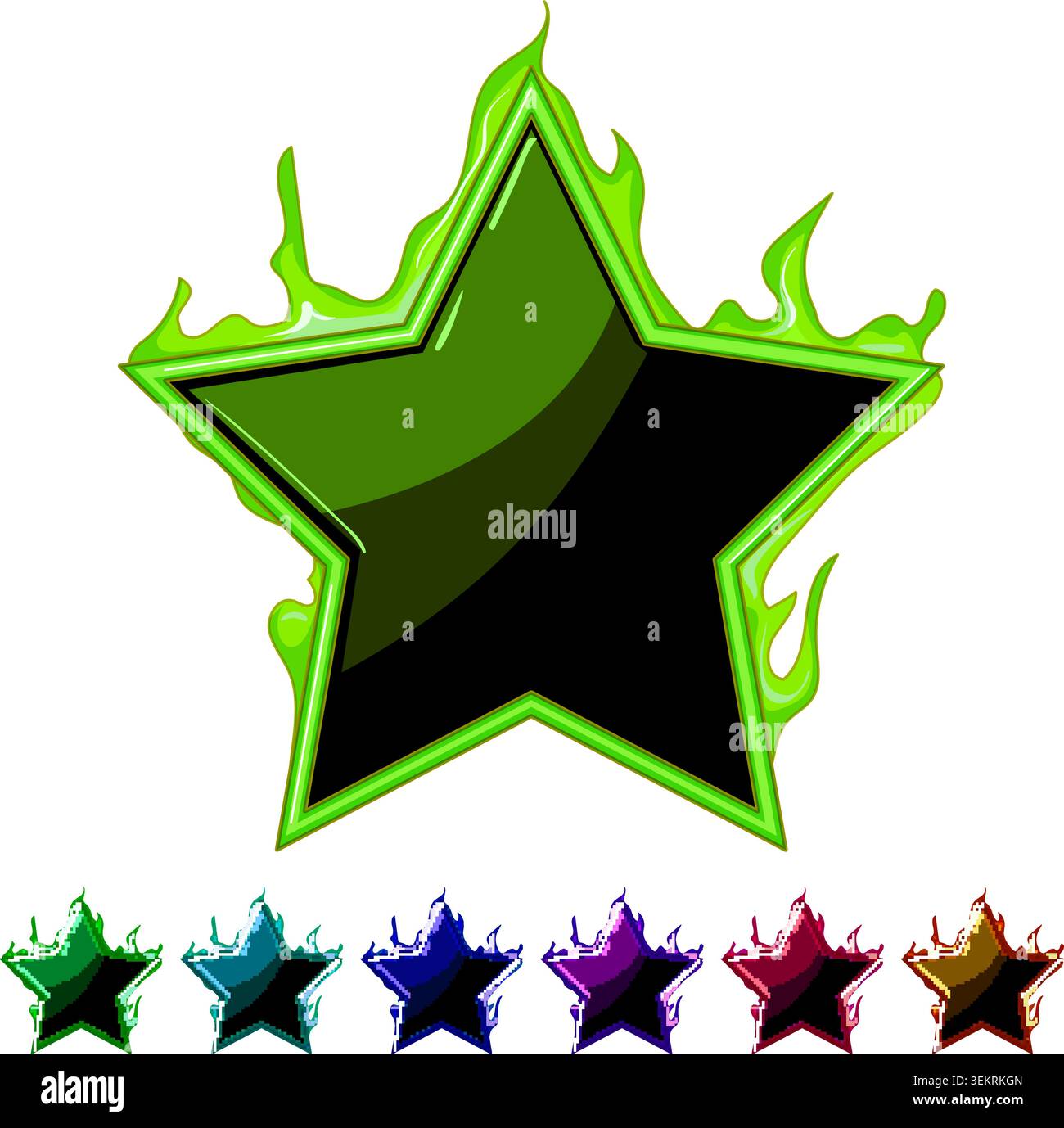 kit fire game button cartoon vector graphic Stock Vector