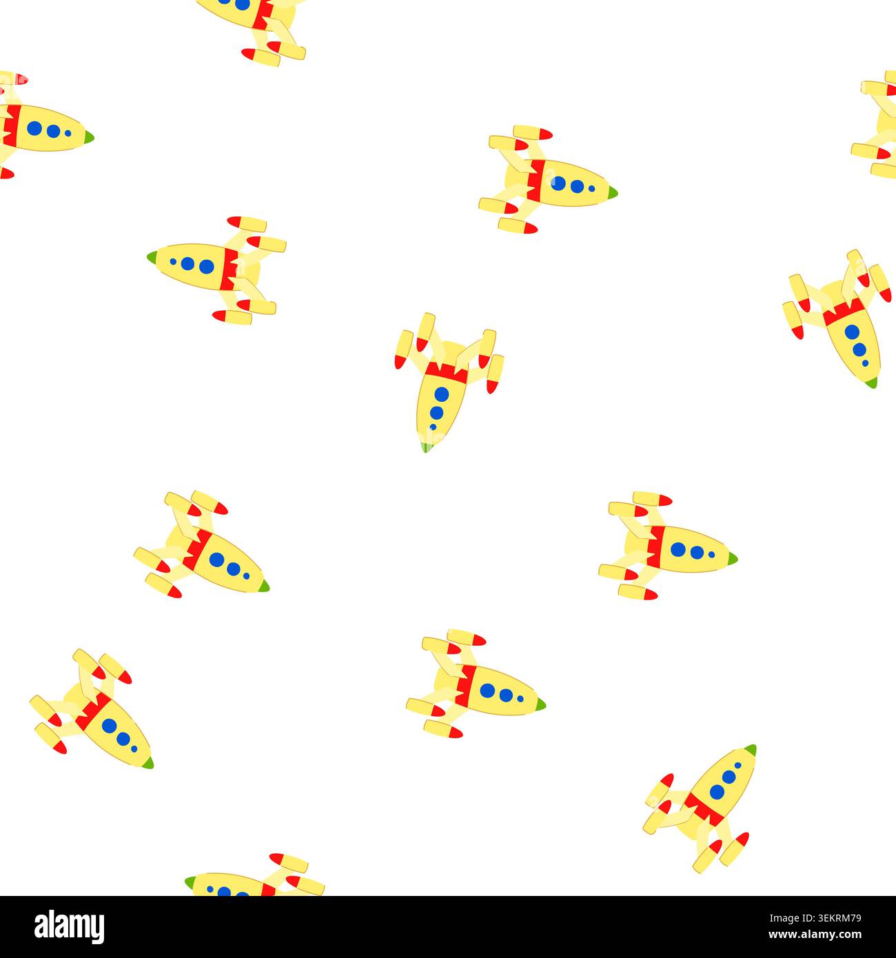 pattern science rocket toy cartoon vector Stock Vector