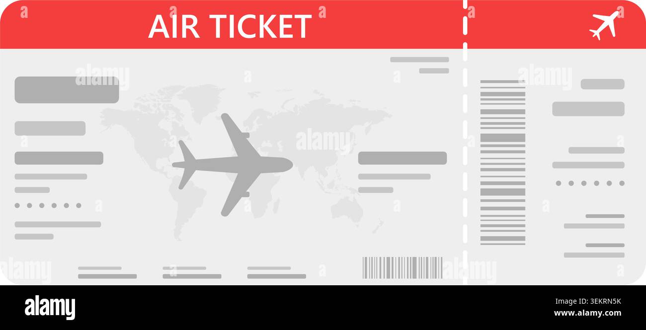 Air ticket, flight boarding pass isolated vector illustration Stock Vector