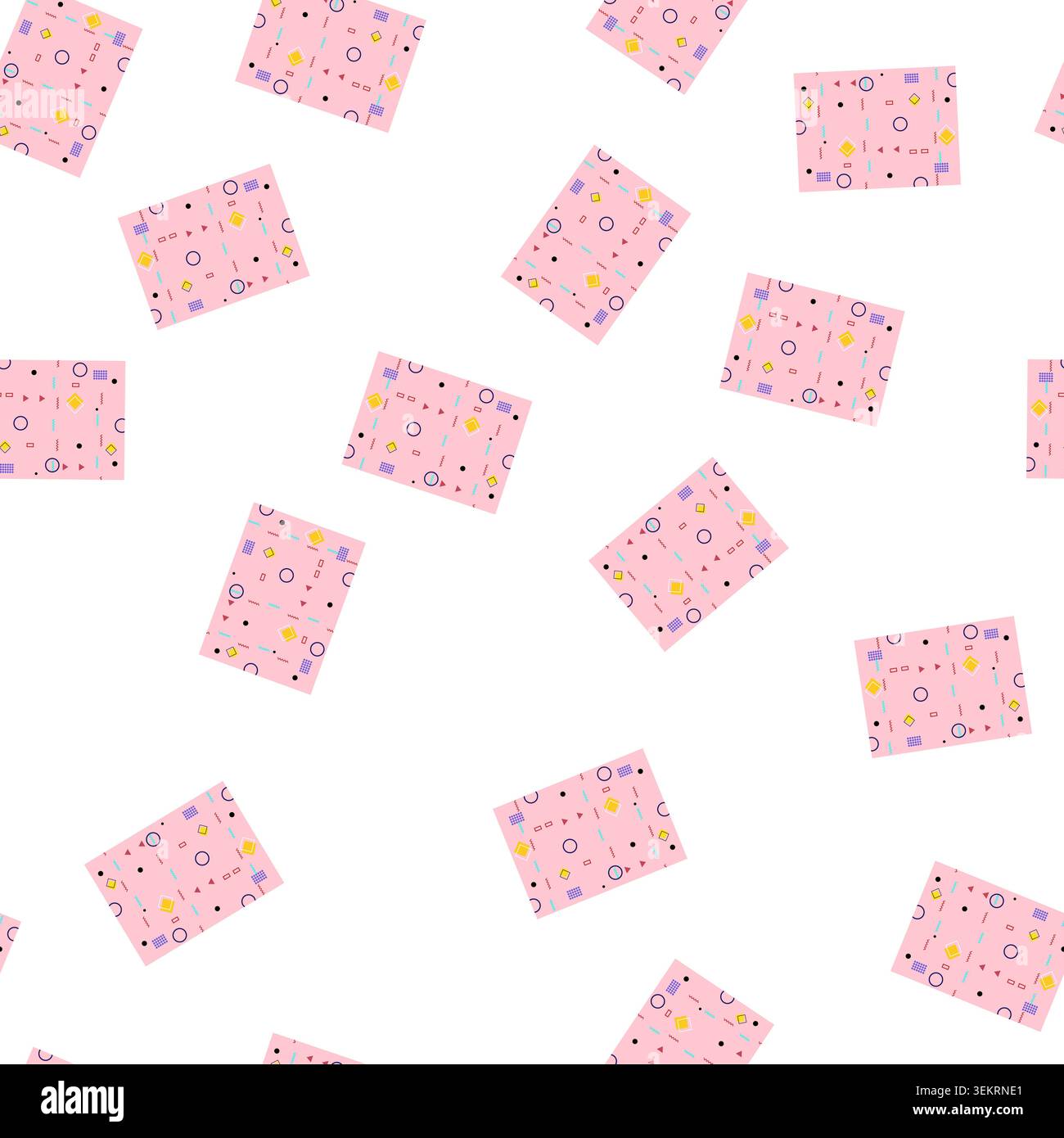 pattern Memphis style pattern creating playful geometric background Stock Vector