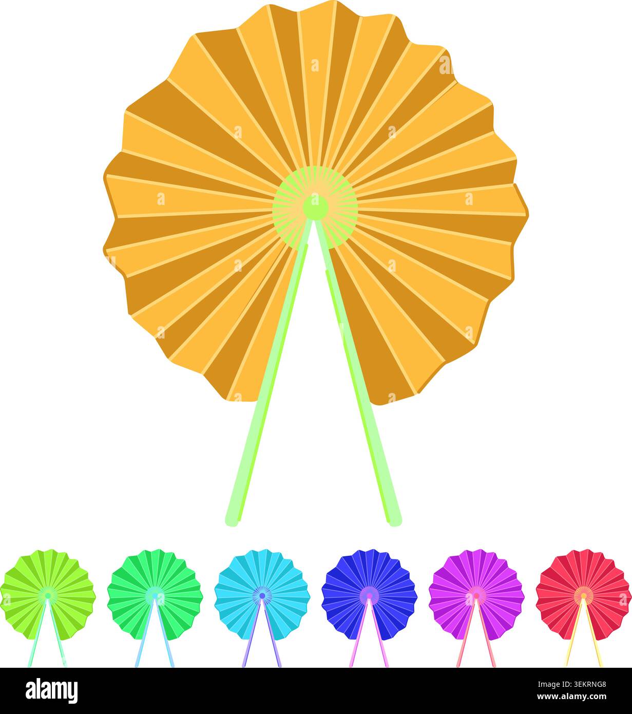 red hand fan vector cartoon graphic Stock Vector