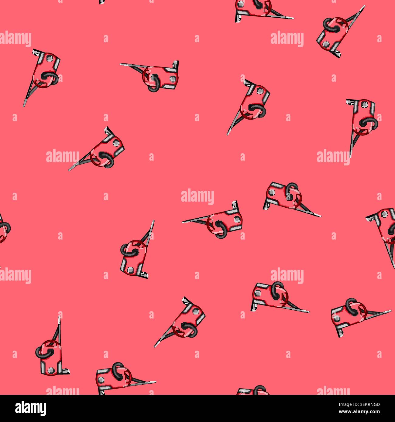 seamless pattern vacum electric broom cartoon vector Stock Vector