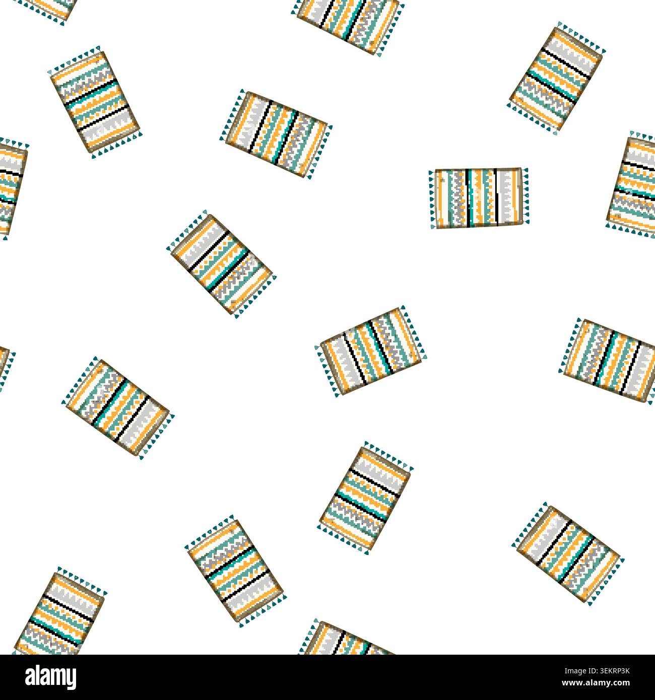 pattern vintage boho rug cartoon vector Stock Vector