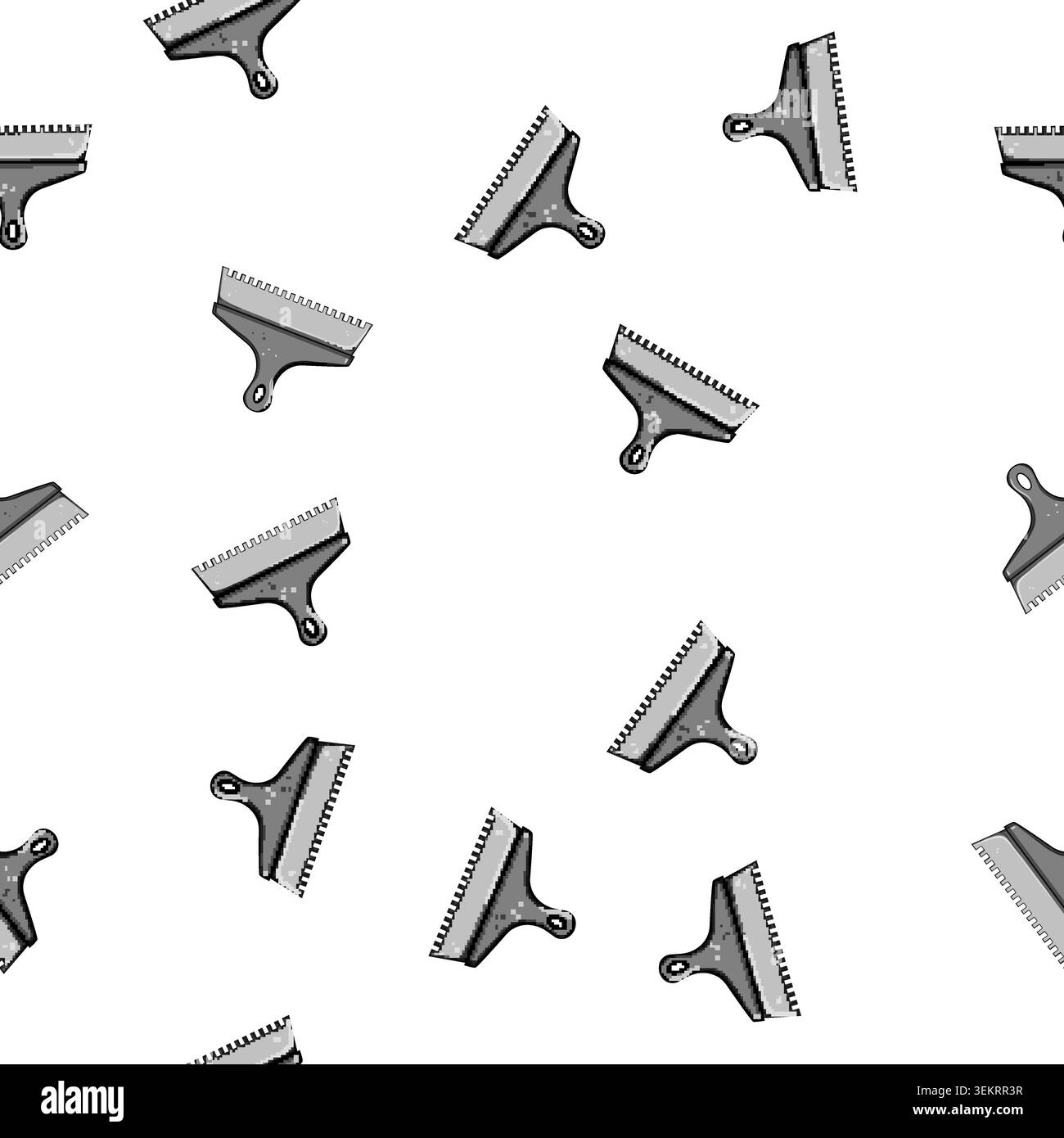 pattern mortar notched trowel cartoon vector Stock Vector