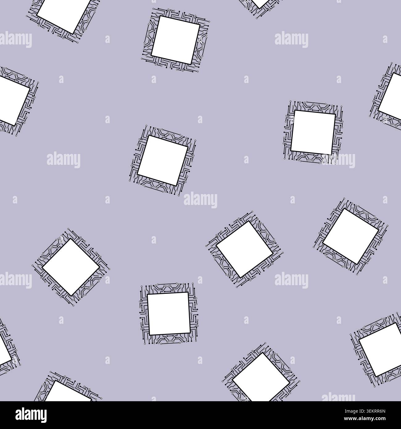 seamless pattern wafer microchip frame cartoon vector Stock Vector