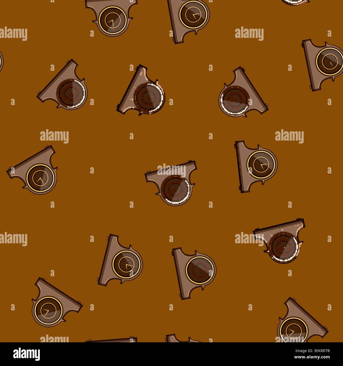 seamless pattern durable travel alarm clock cartoon vector Stock Vector