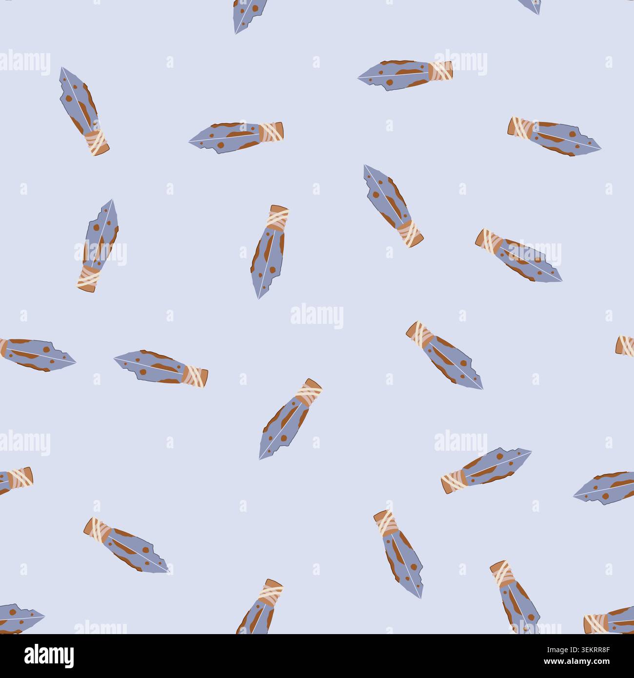 seamless pattern prehistoric arrowhead cartoon vector Stock Vector