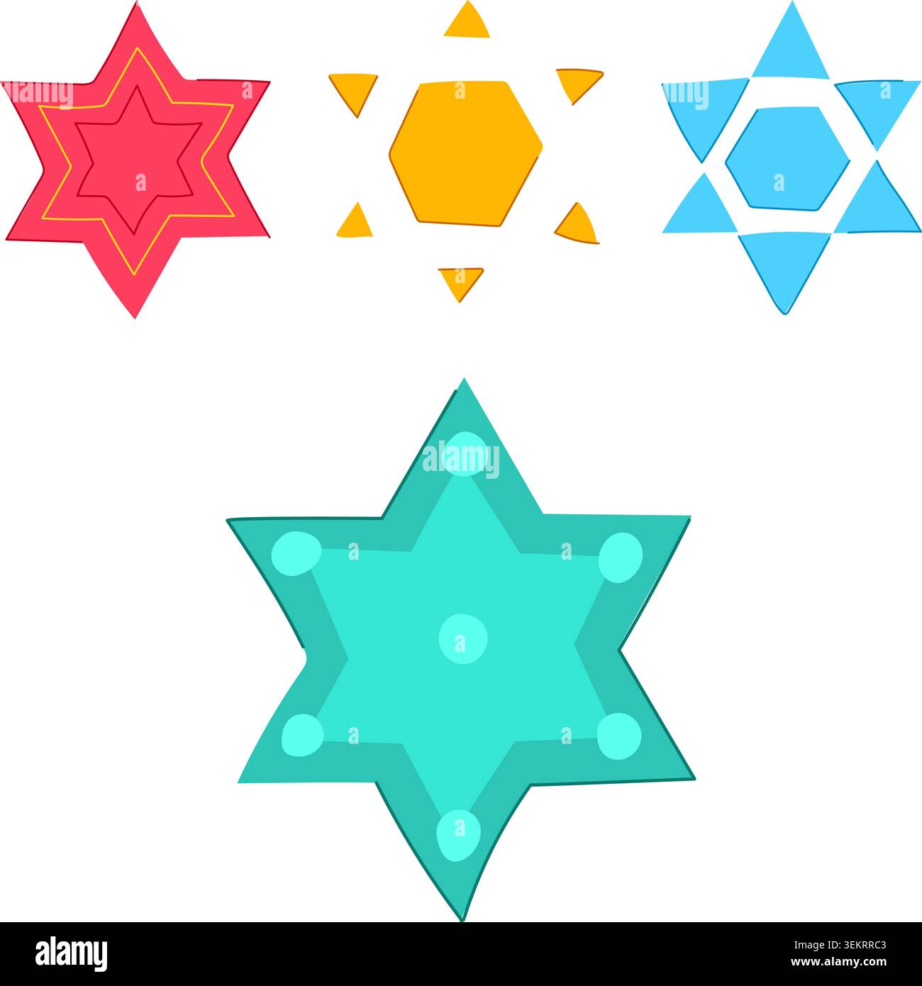 Graphic stars illustrating religious and faith symbols Stock Vector