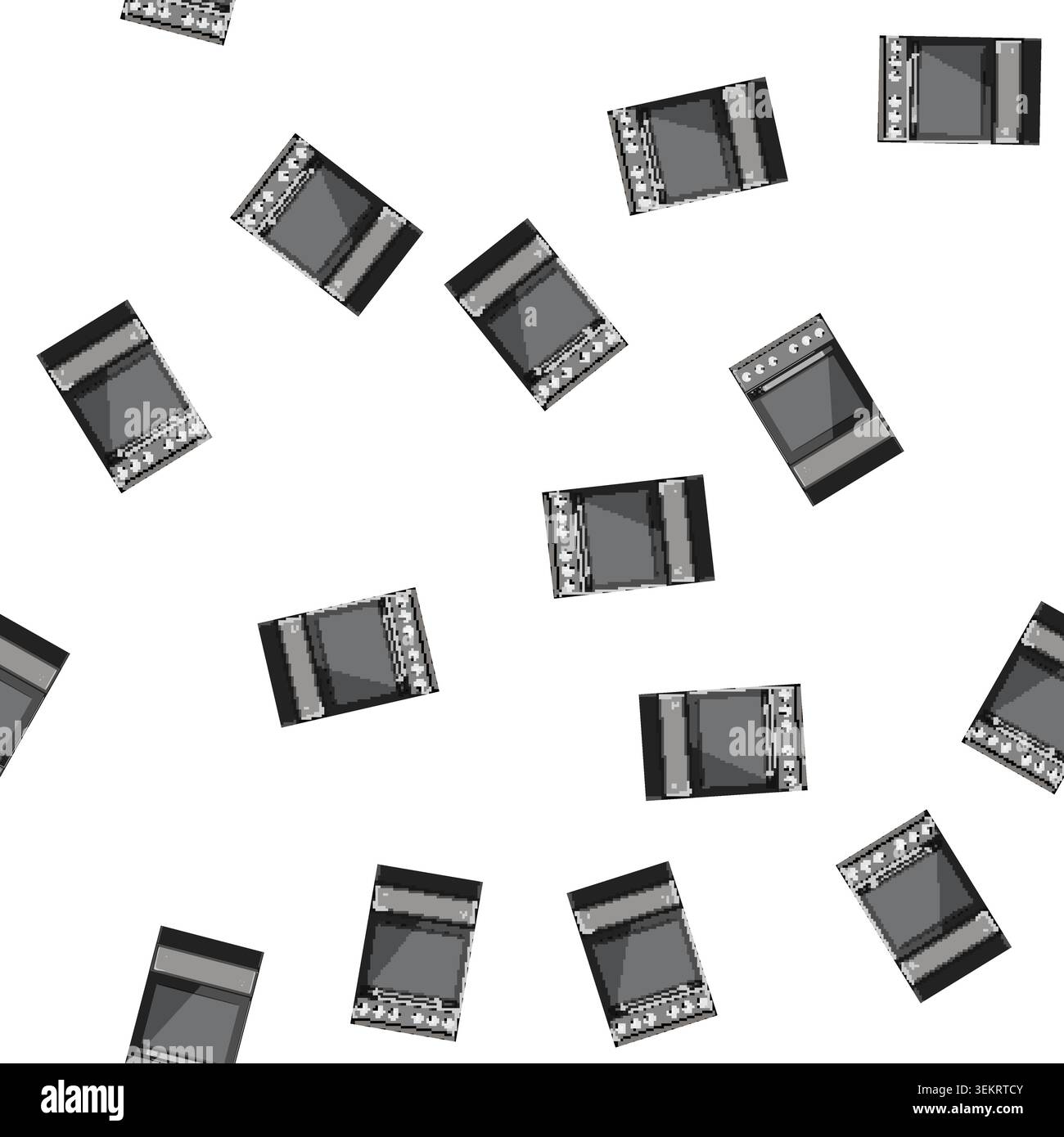 pattern domestic kitchen stove cartoon vector Stock Vector
