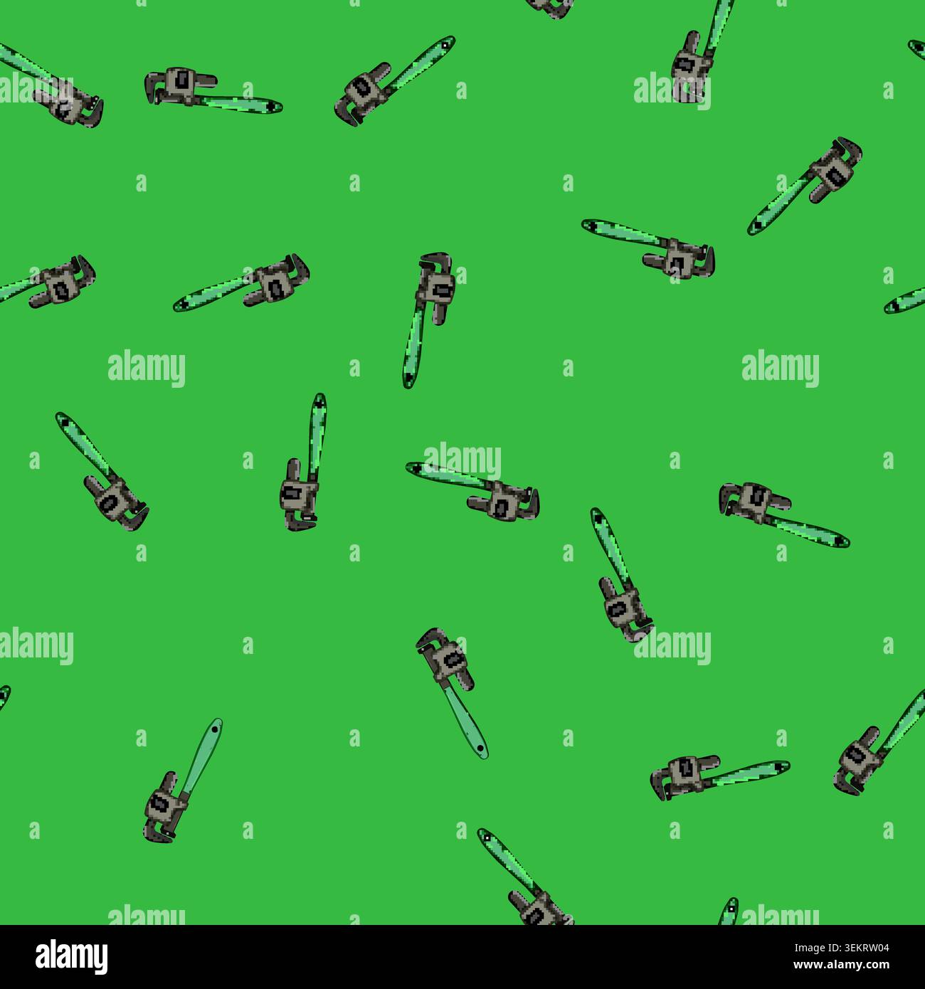seamless pattern plumber pipe wrench cartoon vector Stock Vector