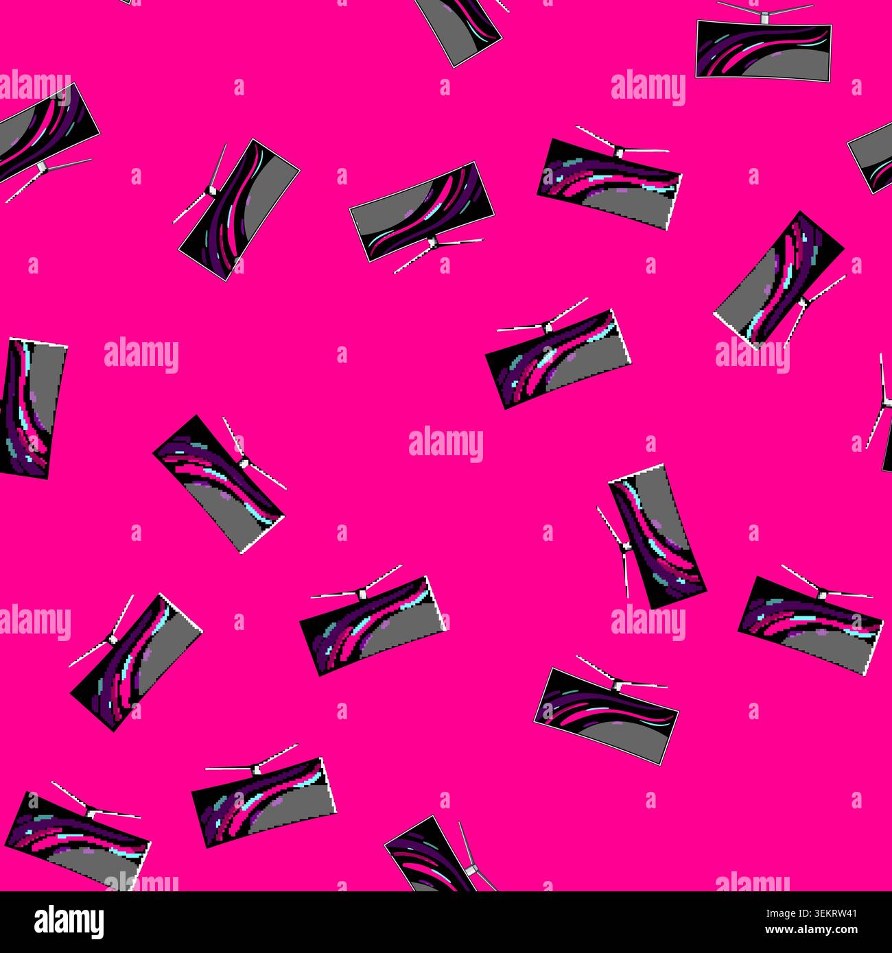 seamless pattern light curved screen cartoon vector Stock Vector