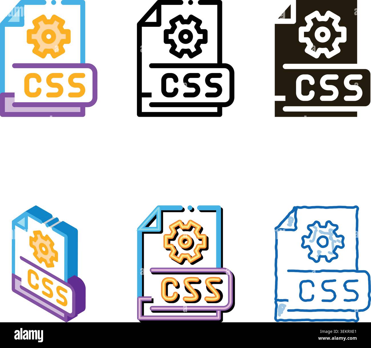 front end css diversity code icon vector outline Stock Vector
