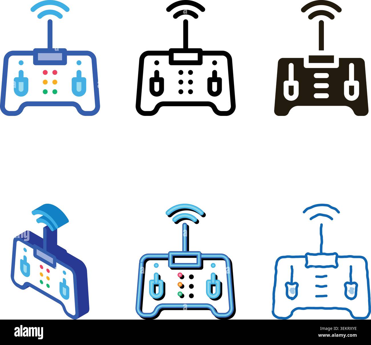 drone variants remote control icon vector outline Stock Vector