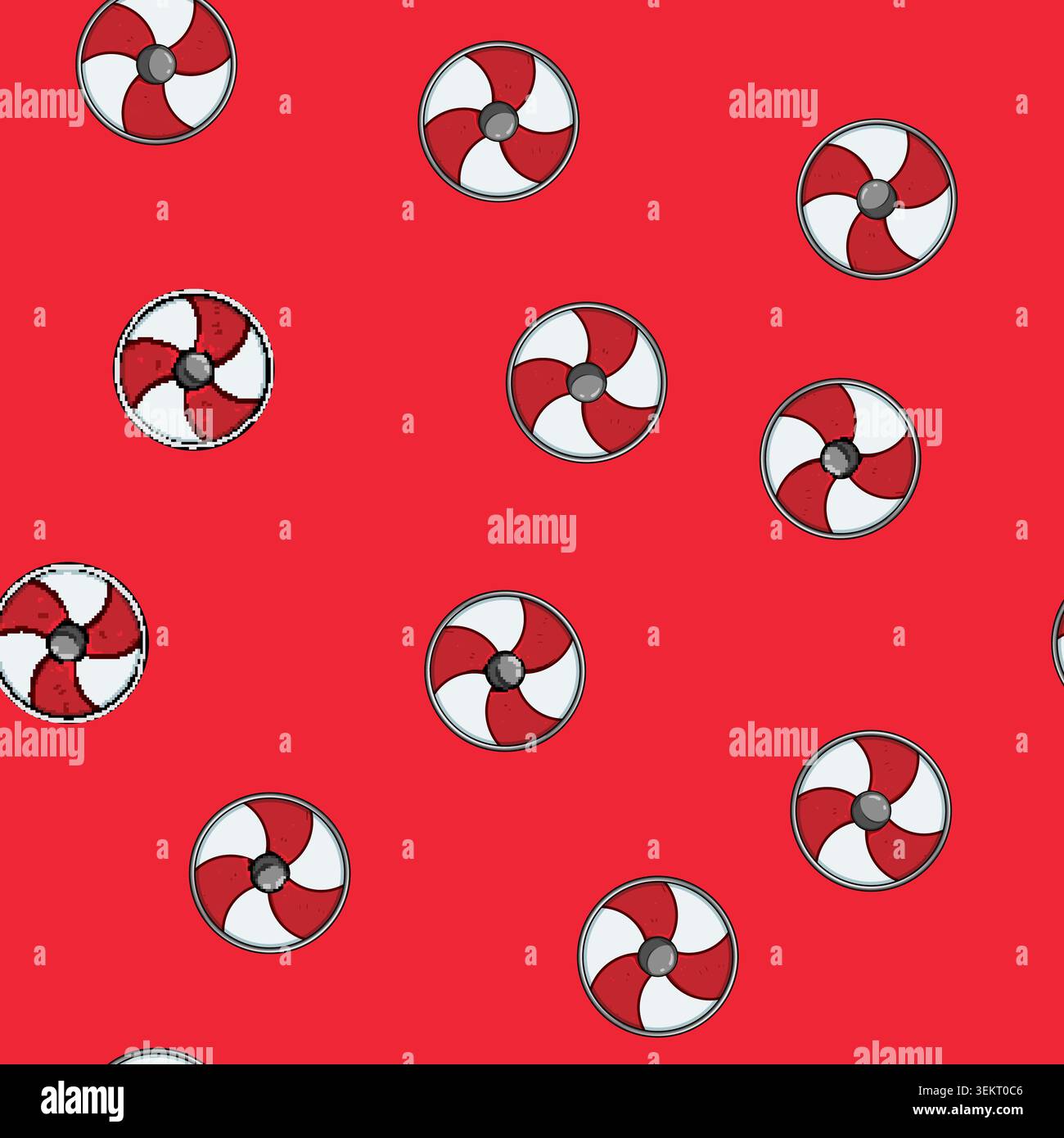 seamless pattern warrior viking shield cartoon vector Stock Vector