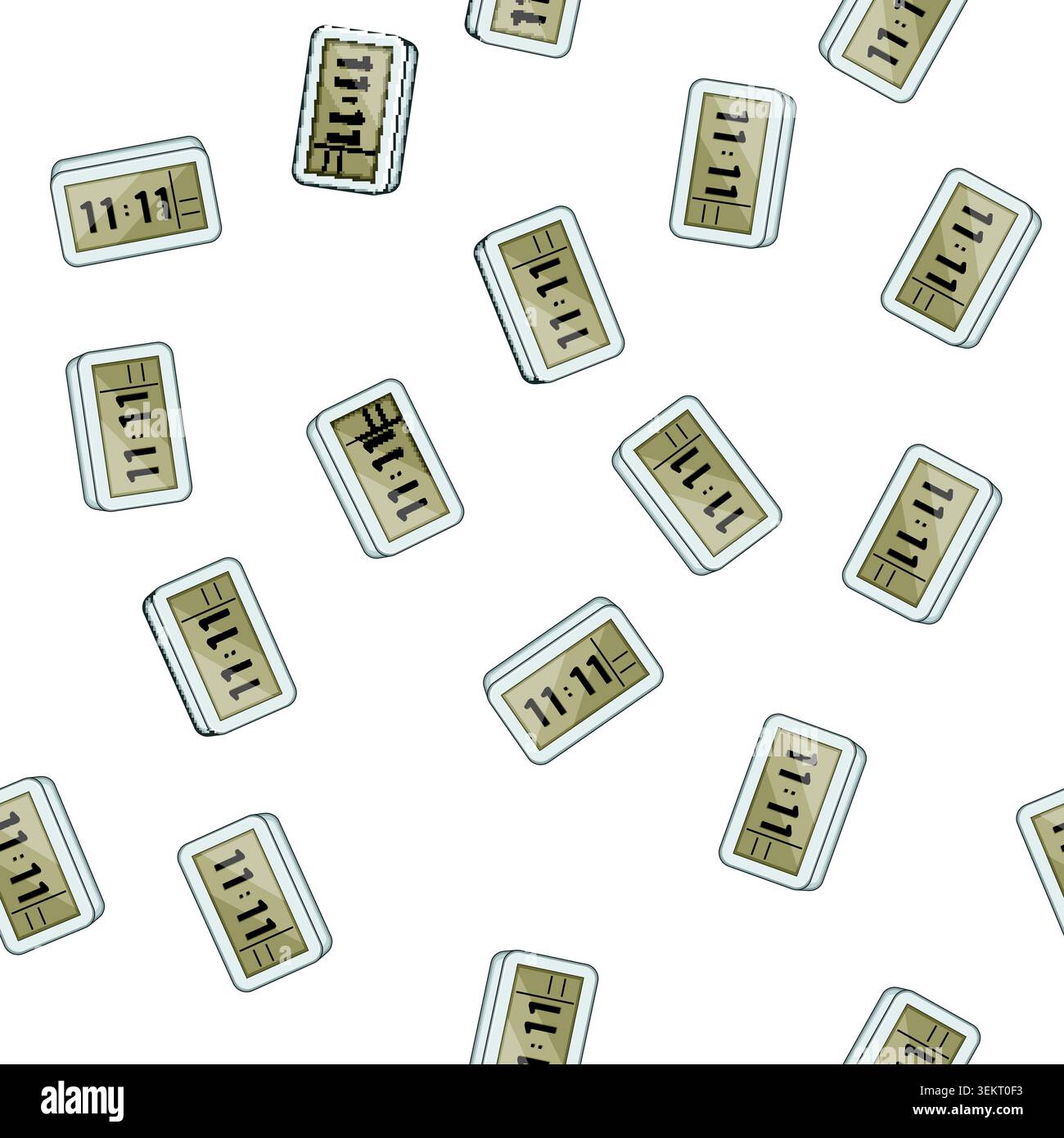 pattern lightweight travel alarm clock cartoon vector Stock Vector