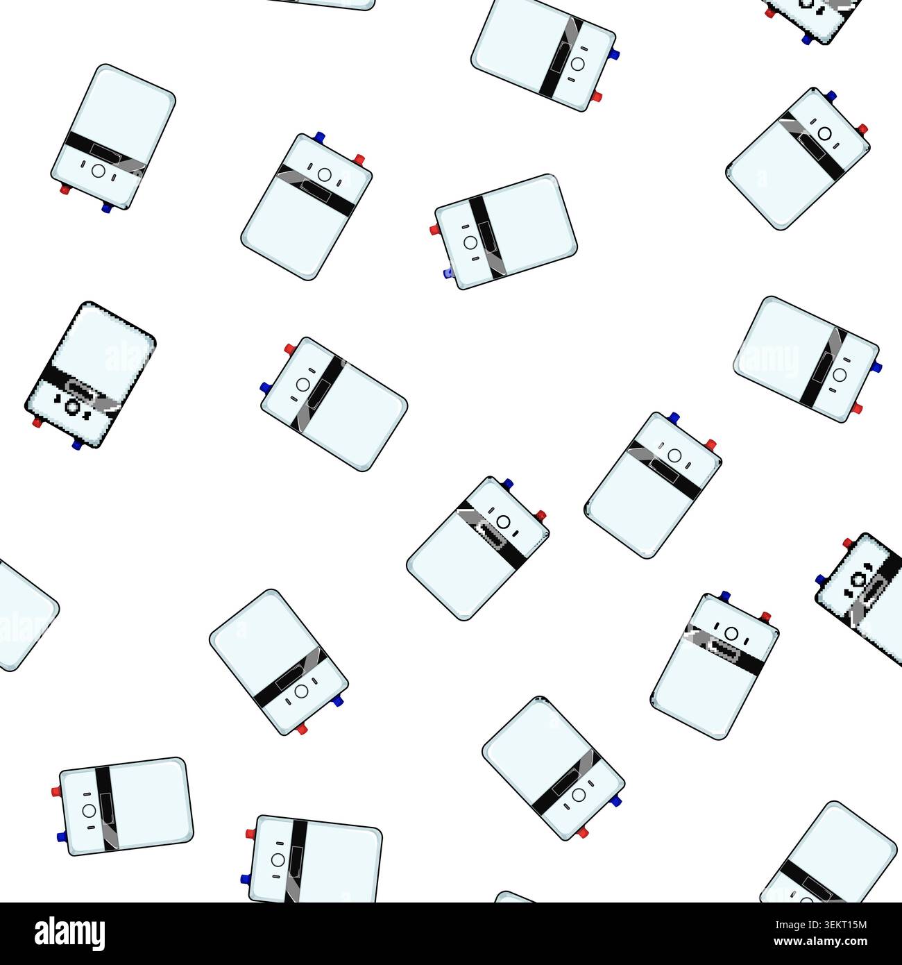 pattern house water boiler cartoon vector Stock Vector