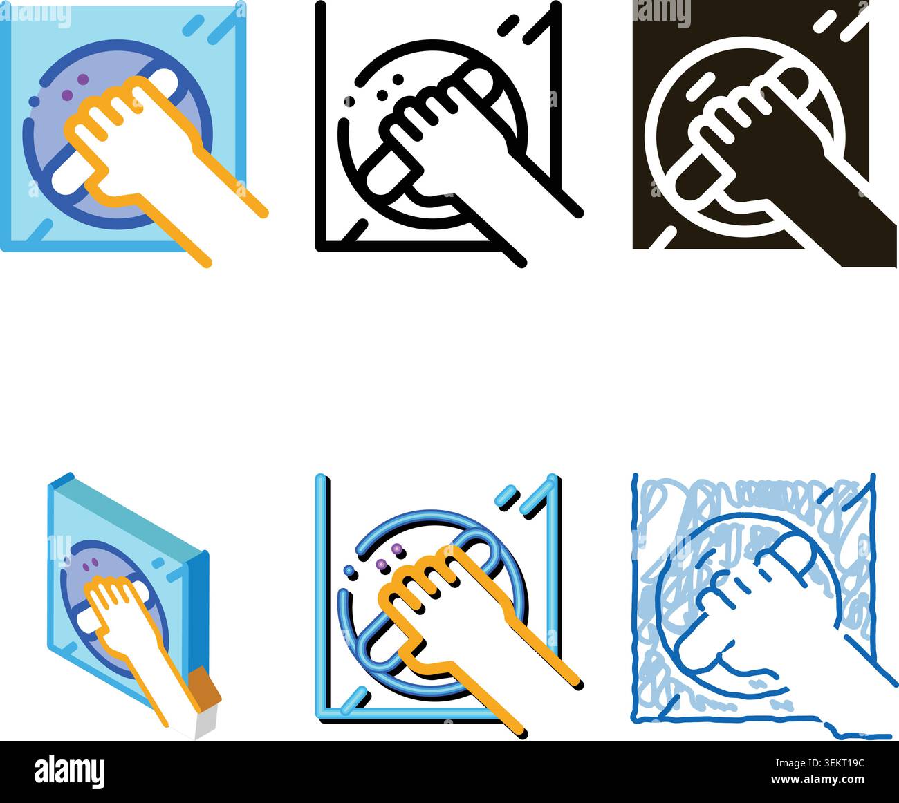 window concepts control handle icon vector outline Stock Vector