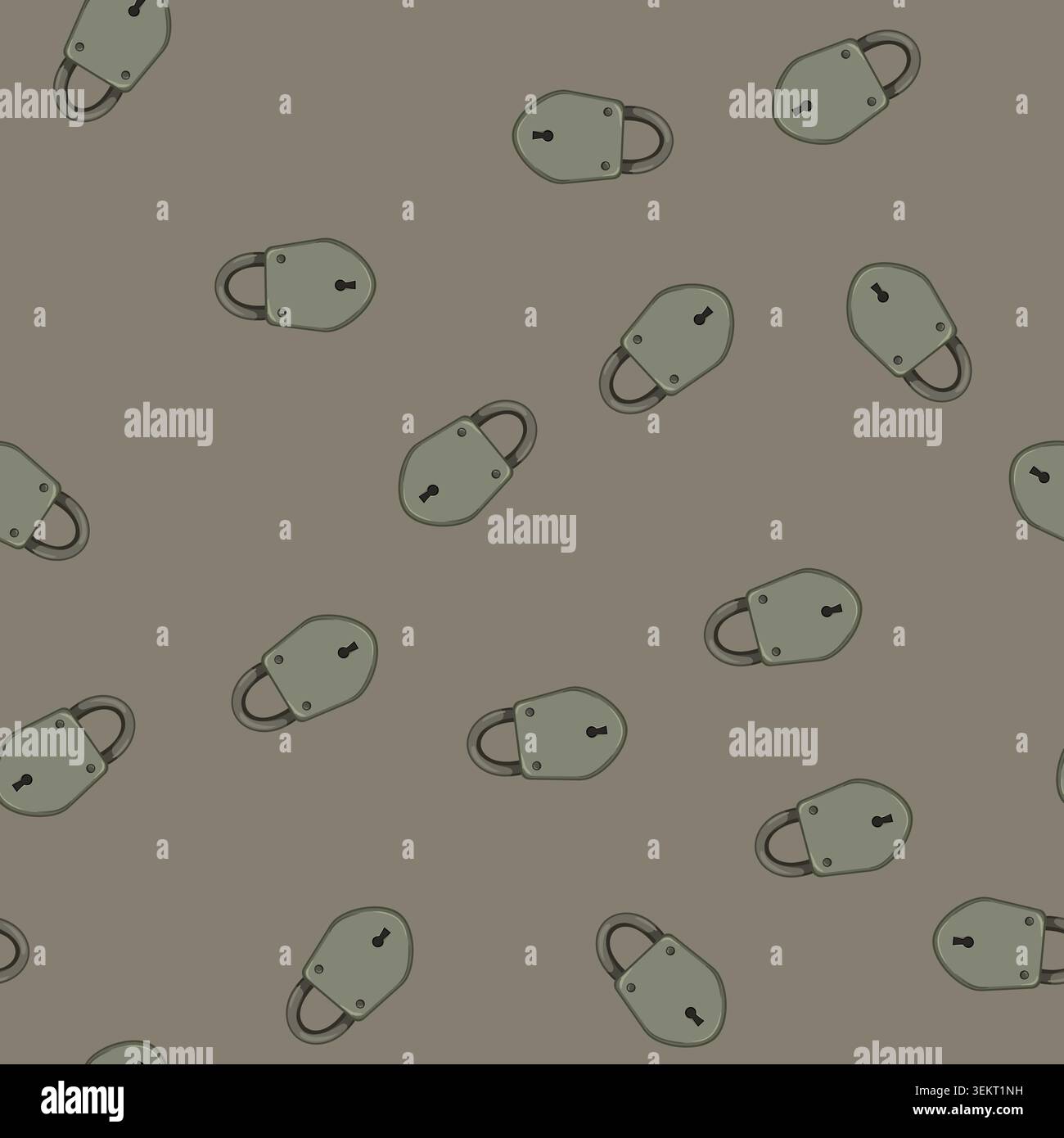seamless pattern safety padlock vintage cartoon vector Stock Vector
