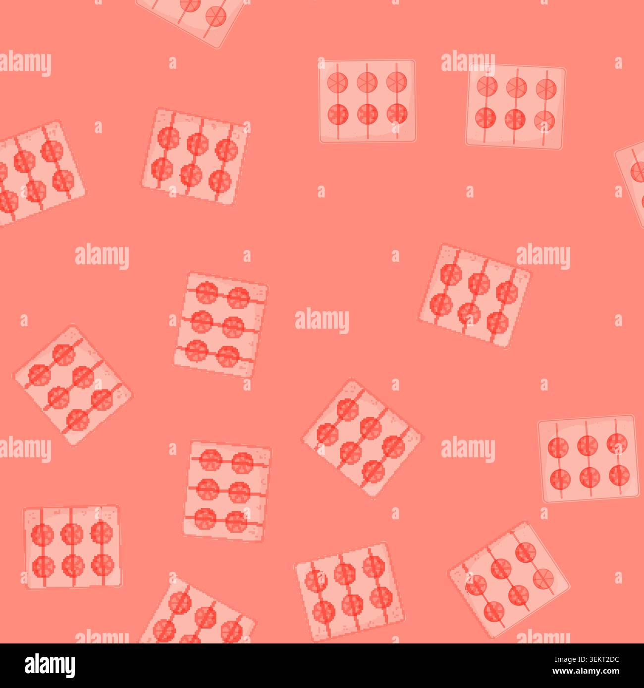 seamless pattern plastic ice cube tray color icon vector Stock Vector