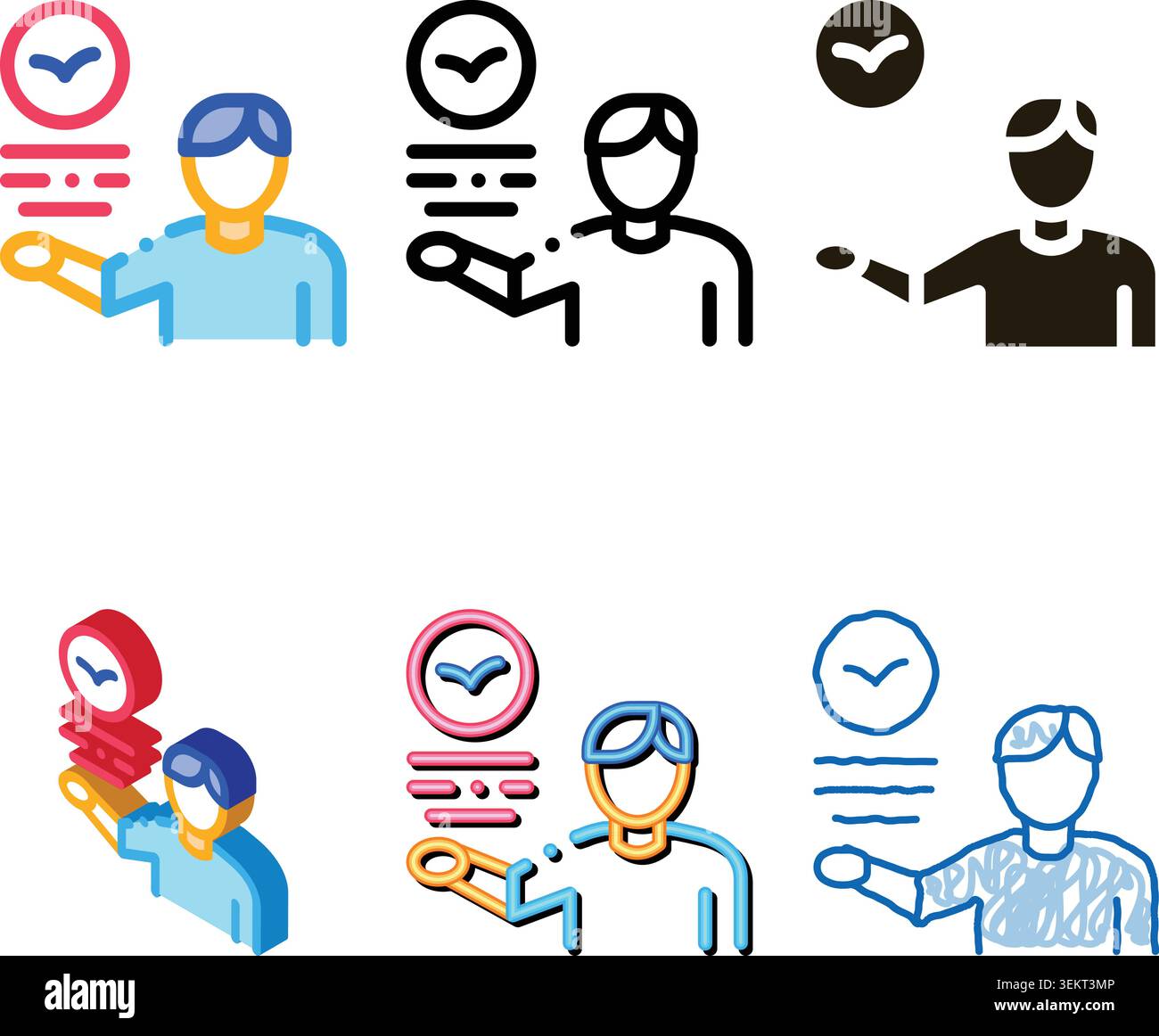 human talking about bird icon thin line vector stylized Stock Vector