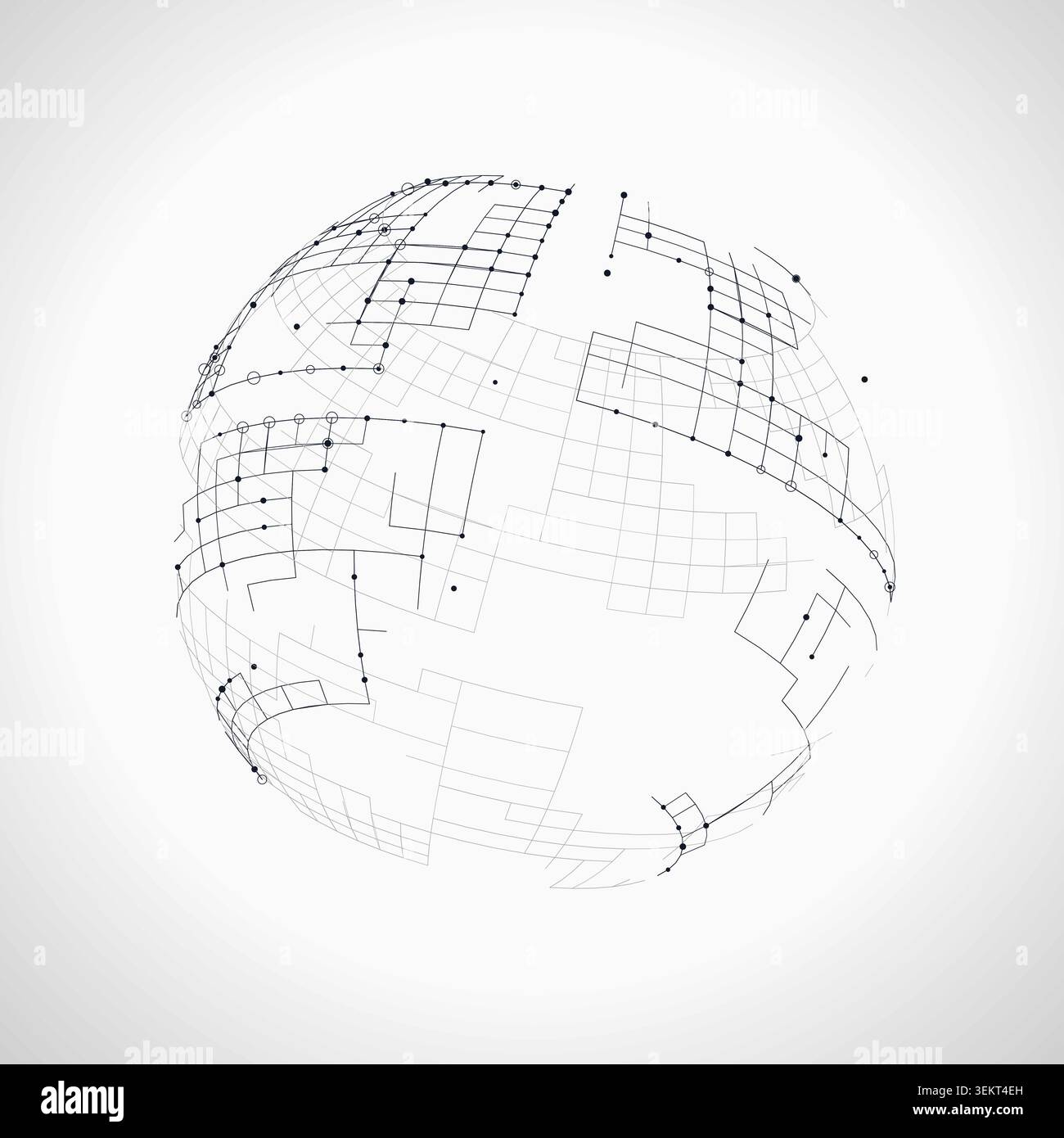 Tech Globe vector background with crisp scalable linework for microstock and commercial design projects. Stock Vector