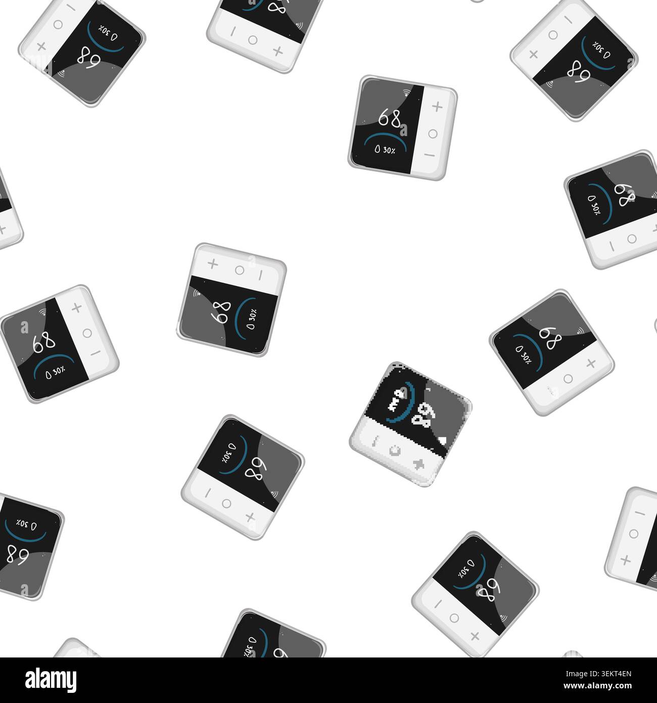 pattern electronic smart thermostat cartoon vector Stock Vector